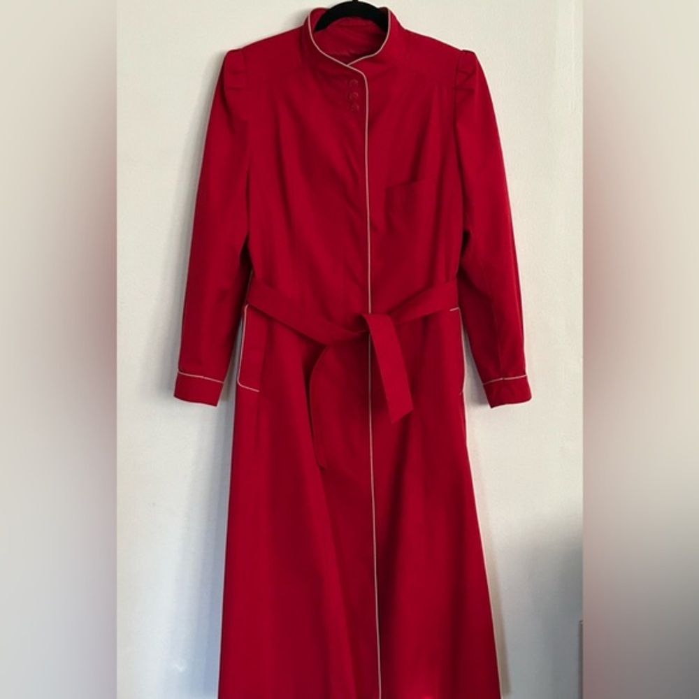 Vintage 80s J. Gallery fitted princess trench coat puffed sleeve EVC